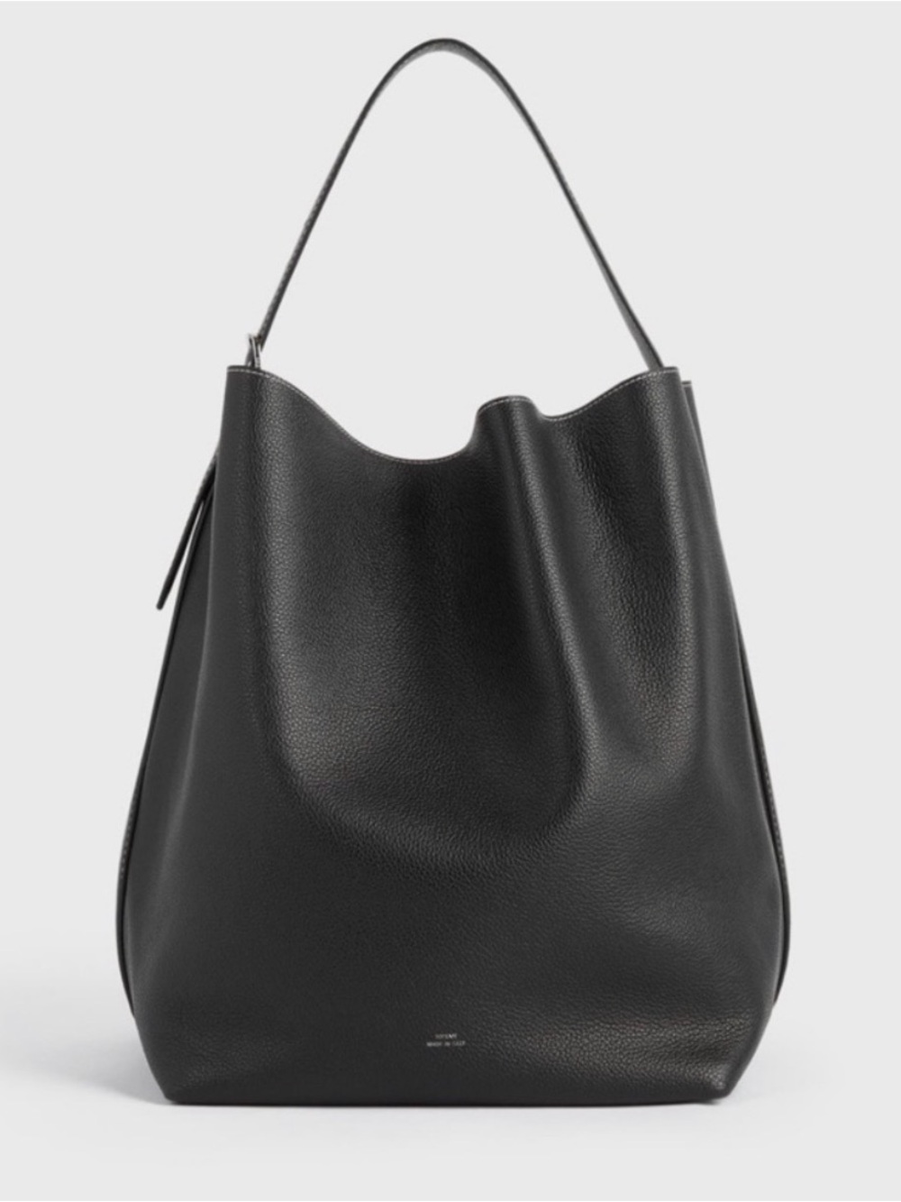 Toteme Black Pebbled Leather Shoulder Bag